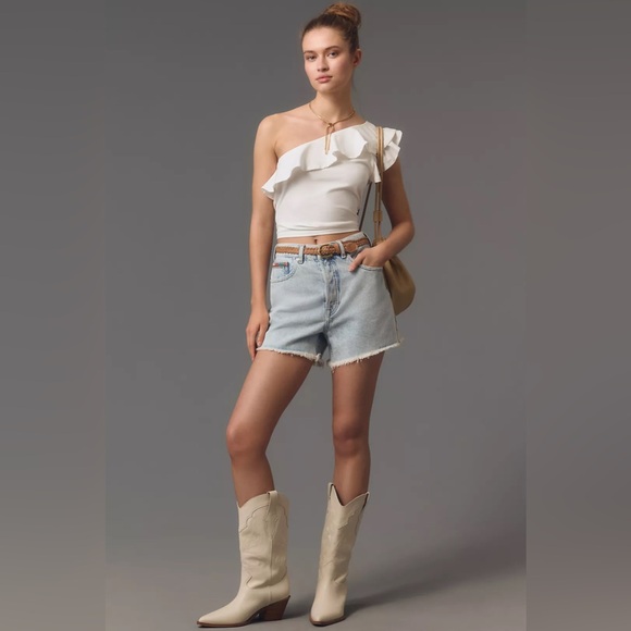 Maeve One-Shoulder Ruffled Top - Picture 2 of 9